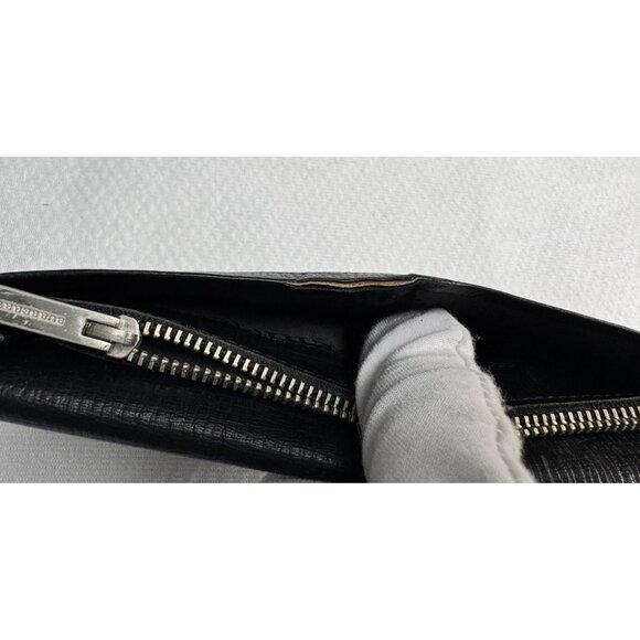Burberry Black Leather Slim Zipper Wallet with‎ COA - Picture 15 of 16